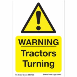 Treehog SS0100 Corex Safety Sign Warning Tractors Turning
